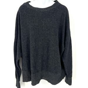 Story Brand Womens Charcoal Gray Crewneck Long Sleeve Sweater Size L